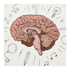 Cerebrum Human Structure Cartoon Human Brain Banner And Sign 3  X 3 