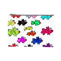 Fish Fishes Marine Life Swimming Water Cosmetic Bag (large) by Sapixe
