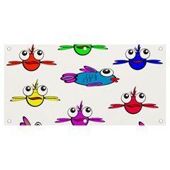 Fish Swim Cartoon Funnycute Banner And Sign 4  X 2 