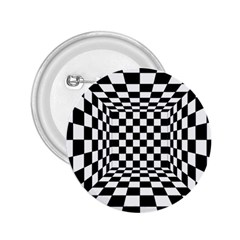 Black And White Chess Checkered Spatial 3d 2 25  Buttons by Sapixe