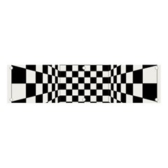 Black And White Chess Checkered Spatial 3d Banner And Sign 4  X 1 