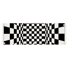 Black And White Chess Checkered Spatial 3d Banner And Sign 6  X 2 