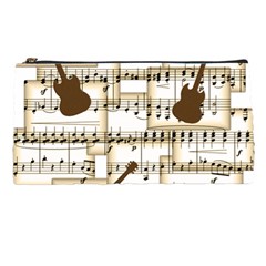Music Paper Guitars Background Art Pencil Case by Sapixe