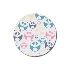 Pandas-panda Rubber Round Coaster (4 Pack) by nateshop