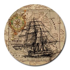 Ship Map Navigation Vintage Round Mousepads