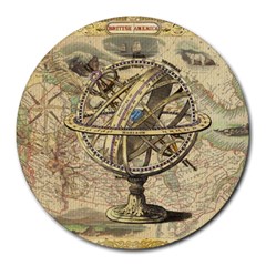 Map Compass Nautical Vintage Round Mousepads by Sapixe