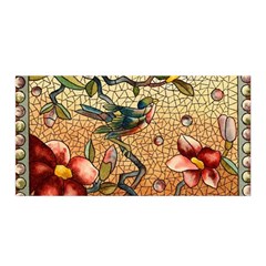 Flower Cubism Mosaic Vintage Satin Wrap 35  X 70  by Sapixe