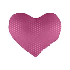Seamless-pink Standard 16  Premium Flano Heart Shape Cushions by nateshop