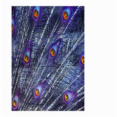 Peacock-feathers-blue Small Garden Flag (two Sides) by nateshop