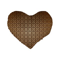 Background-chevron Chocolate Standard 16  Premium Flano Heart Shape Cushions by nateshop