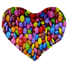 Candy Large 19  Premium Heart Shape Cushions by nateshop