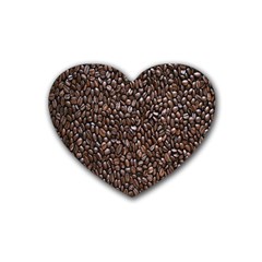 Coffee-beans Rubber Heart Coaster (4 Pack) by nateshop