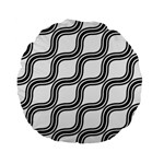 Diagonal-black White Standard 15  Premium Flano Round Cushions Front