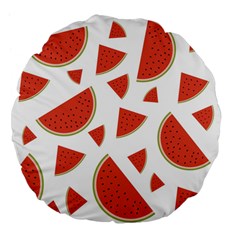 Watermelons Fruits Tropical Fruits Large 18  Premium Flano Round Cushions by Amaryn4rt