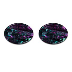 Space Futuristic Shiny Abstraction Cufflinks (oval) by Amaryn4rt
