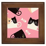 Cat Pattern Backgroundpet Framed Tile