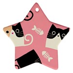 Cat Pattern Backgroundpet Ornament (Star)