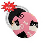 Cat Pattern Backgroundpet 2.25  Magnets (10 pack) 