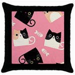 Cat Pattern Backgroundpet Throw Pillow Case (Black)