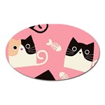 Cat Pattern Backgroundpet Oval Magnet