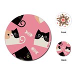 Cat Pattern Backgroundpet Playing Cards Single Design (Round)
