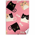 Cat Pattern Backgroundpet Canvas 12  x 18 