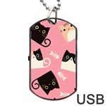 Cat Pattern Backgroundpet Dog Tag USB Flash (One Side)