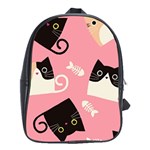Cat Pattern Backgroundpet School Bag (XL)