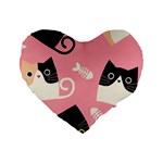 Cat Pattern Backgroundpet Standard 16  Premium Heart Shape Cushions
