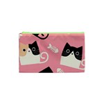 Cat Pattern Backgroundpet Cosmetic Bag (XS)