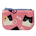 Cat Pattern Backgroundpet Large Coin Purse