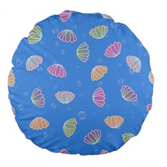 Seashell Clam Pattern Art Design Large 18  Premium Flano Round Cushions by Amaryn4rt