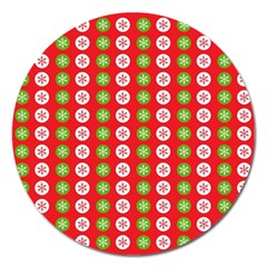 Festive Pattern Christmas Holiday Magnet 5  (round) by Amaryn4rt