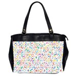 Flowery Floral Abstract Decorative Ornamental Oversize Office Handbag (2 Sides)