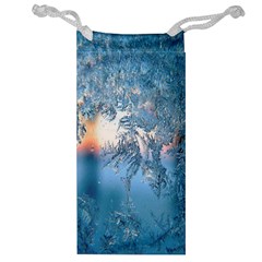 Frost Winter Morning Snow Season White Holiday Jewelry Bag by artworkshop
