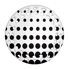 Halftone Pattern Dot Modern Retro Texture Circle Round Filigree Ornament (two Sides) by artworkshop