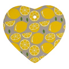 Lemon Wallpaper Heart Ornament (two Sides) by artworkshop