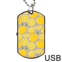 Lemon Wallpaper Dog Tag Usb Flash (one Side) by artworkshop