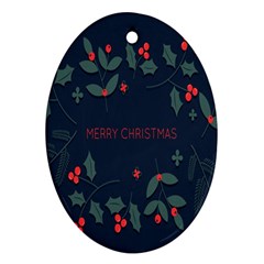 Merry Christmas Holiday Pattern  Oval Ornament (two Sides) by artworkshop