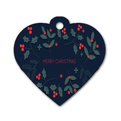Merry Christmas Holiday Pattern  Dog Tag Heart (two Sides) by artworkshop