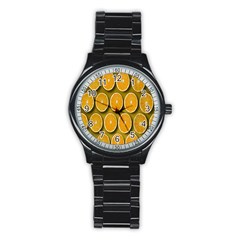 Orange Slices Cross Sections Pattern Stainless Steel Round Watch by artworkshop