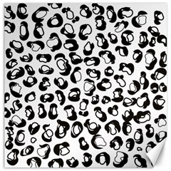 Black And White Leopard Print Jaguar Dots Canvas 16  X 16  by ConteMonfrey