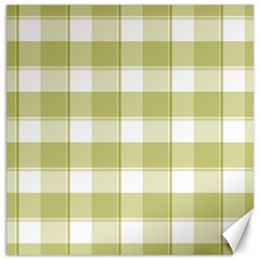 Green Tea - White And Green Plaids Canvas 12  X 12  by ConteMonfrey