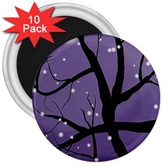 Moon Night Fantasy Dark Love 3  Magnets (10 Pack)  by Wegoenart