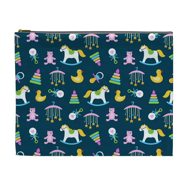 Cute Babies Toys Seamless Pattern Cosmetic Bag (XL)