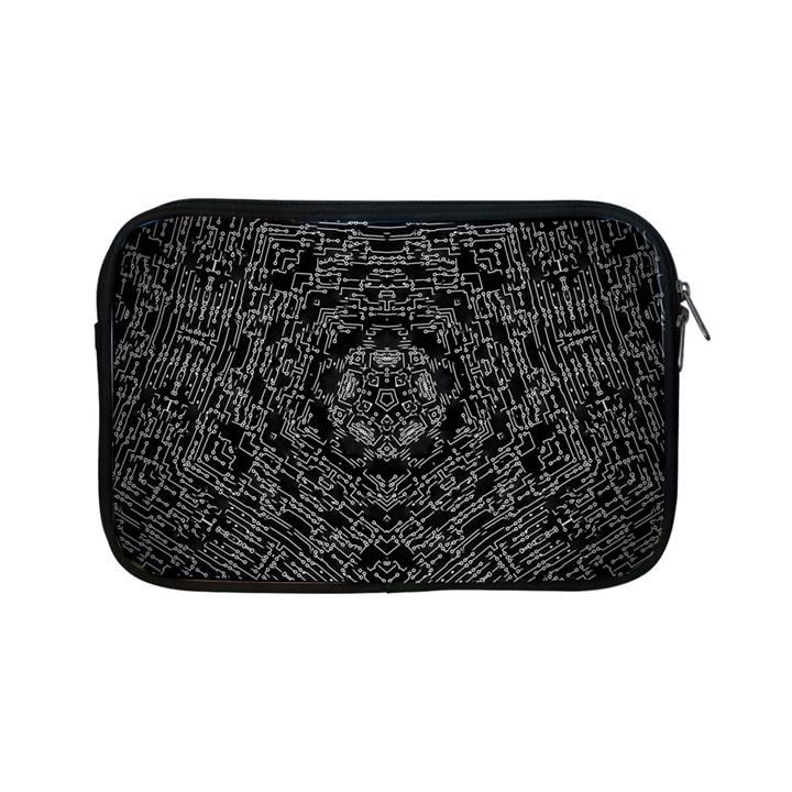 Illustration Black White Rosette Mandala Ornament Wallpaper Apple iPad Mini Zipper Cases
