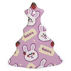 Illustration Rabbit Cartoon Background Pattern Ornament (christmas Tree)  by Sudhe