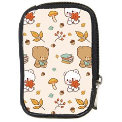 Illustration Bear Cartoon Background Pattern Compact Camera Leather Case by Sudhe