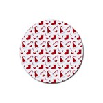 Christmas Template Advent Cap Rubber Round Coaster (4 pack) Front