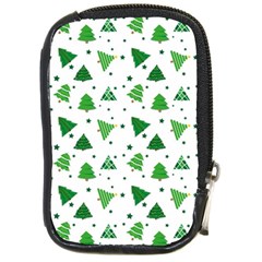Christmas Trees Pattern Design Pattern Compact Camera Leather Case by Amaryn4rt